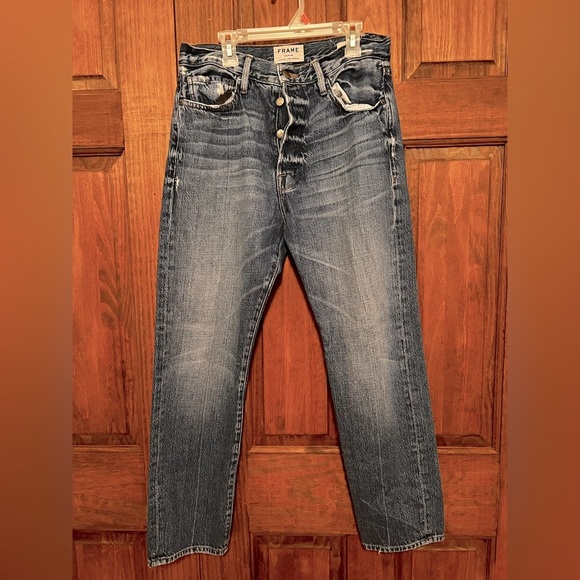 Frame Denim Women’s High Rise Le Original Cropped Jean Size Dark Wash 27 - Picture 1 of 11